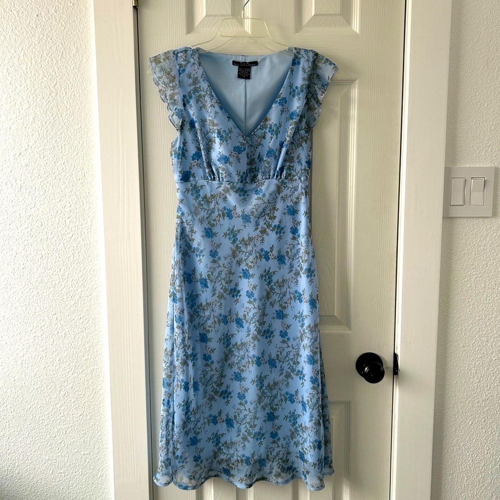 blue floral dress